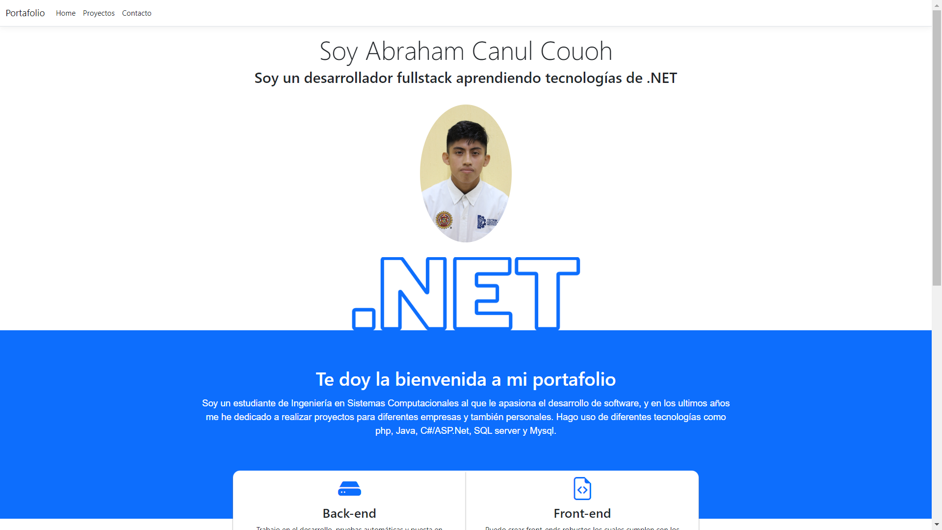 portafolio en .net core 6